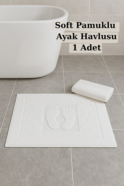 KAMİZ Soft Pamuklu Ayak Havlusu – Yüksek Emiciliğe Sahip Banyo Paspası Ayak Havlusu Banyo Paspası(1 Adet)