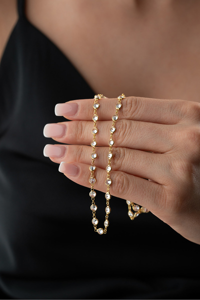 Silvano Jewelry 925 Ayar Gümüş Taşlı Suyolu Model Kolye