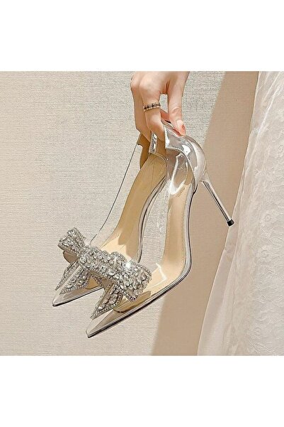 CHAMBERRY SHOES Prenses Şeffaf Fiyonklu Taş Abiye Ayakkabı