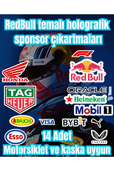 merccuri crafts F1 Redbull Temalı Hologram Araba Ve Motosiklet Sticker (+14 A...