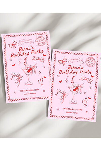 Siorina Events -10 Adet Birthday Parti Davetiye, Doğum Günü Özel Gün Davetiye...