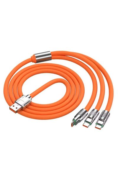 TVT 3 in 1 Fast Charging Cable, 66W, USB to USB-C / Lightning / Micro USB /1.2m, Fast Charging