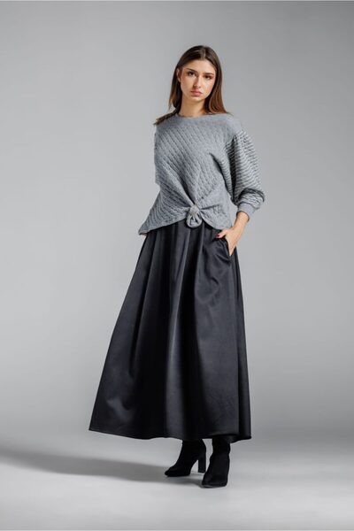 RVL Quilted blouse with puff sleeves