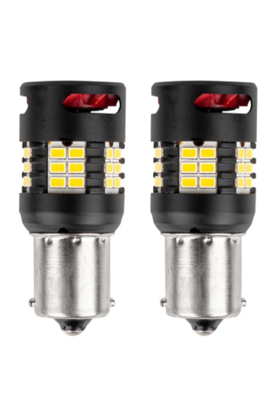 AMIO Set de 2 LED-uri Auto P21W, R10W, R5W, BA15S Canbus Pro, cu ventilator, ...