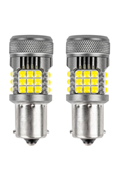 AMIO Set de 2 LED-uri auto P21W, R10W, R5W, BA15S Canbus Pro, cu 36 SMD, vent...