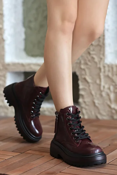 Madam Tarz Dvm-103 Flat Sole Lace-Up Boots