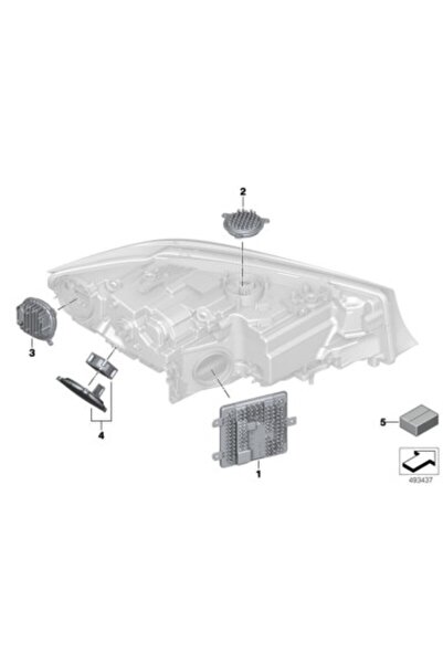 Xenon Bright Daytime Running Light Module DRL and Right Turn Signal BMW 3 Series G20, G21 - 63118737144 / 8737144