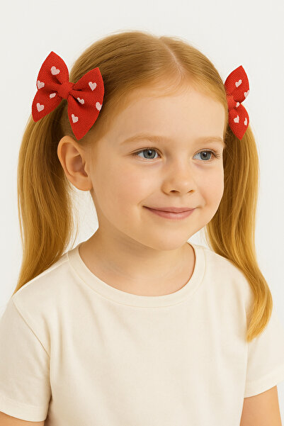 lilico Girl's Heart Printed Red White Beige School Clip April 23 August 30 October 29