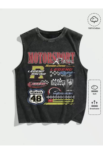 ellevana Motorsport Printed Unisex Oversize Washable Undershirt
