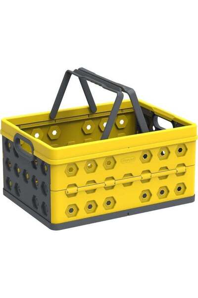 Generic سلة كوزموبلاست بلاستيك قابلة للطي سعة 32 لترًا، صفراء