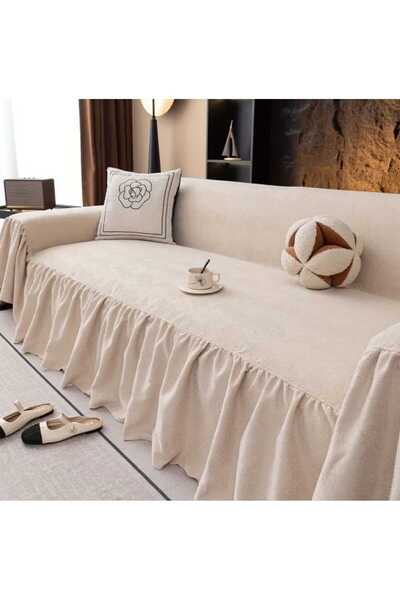 KUM SAATİ Bella Ham Keten Koltuk Örtüsü Oturma Yerini Örten 180x220 cm