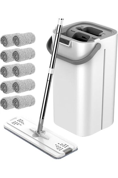 Generic Arabest Microfiber Flat Mop With Bucket Cleaning Squeeze Hand Free Fl...