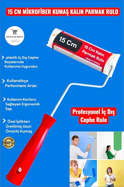 OSKAR FIRÇA 15 cm Microfiber Fabric Thick Finger Roller