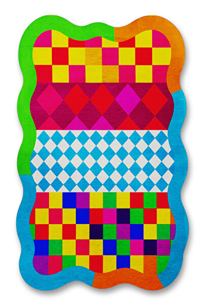 Rugs Modern Halı MOSSO Μπλε Θέμα Καρό Γεωμετρικό Σχέδιο Υφαντό Διακοσμητικό Χ...