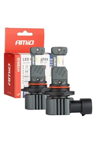 AMIO Set of 2 car LEDs HB3, 9005, H10, HIR1, Canbus, 60W, 5600 Lm, 12V