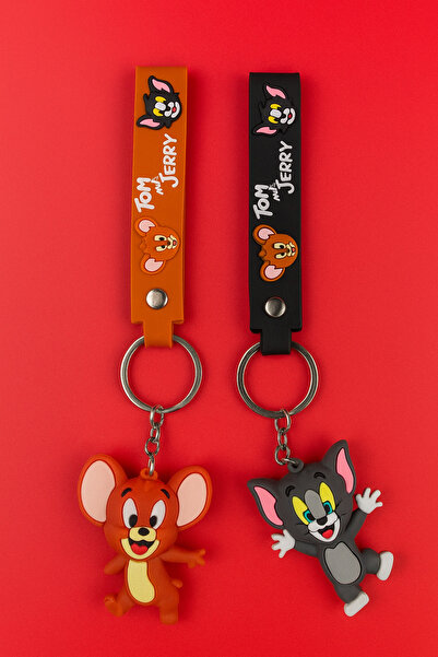 İ&A HOME Tom și Jerry (2 bucăți) breloc dublu din silicon, breloc cadou și iubit