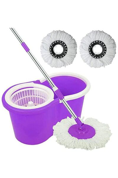 Generic 360Â° Rotating Mop With Bucket Dual Mop Heads Use Squeeze Rotating Mop To Quickly Dispensing Rag Fl