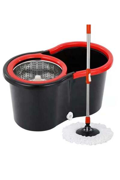 Generic DIGI CORE Microfiber Spin Mop & Bucket Floor Cleaning Mop 360Â° Floor Mop Spin Mop Stainless Steel