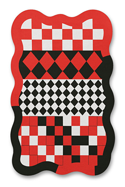 Rugs Modern Halı MOSSO Μαύρο Θέμα Καρό Γεωμετρικό Σχέδιο Υφαντό Διακοσμητικό ...