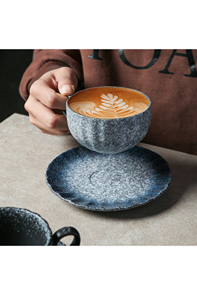 VALUE كوب قهوة مع الصحن مصنوع من السيراميك