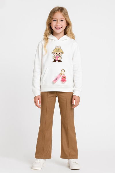 Escabel Girl's Top and Bottom 2-Piece Labubu Combination Set for Ages 5-14 Set0372
