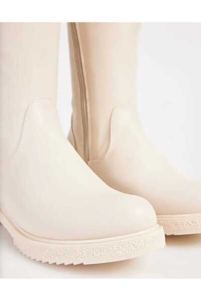 DYG STORE Beige Stone Stylish Women's Boots 196510