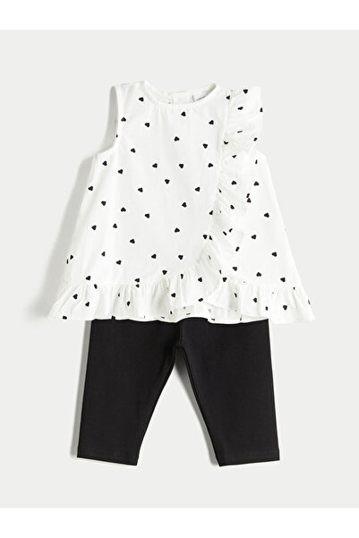 LC Waikiki بلوزة وبنطلون ضيق للبنات مطبوع عليه طباعة ياقة روبا من UZG STORE، ...