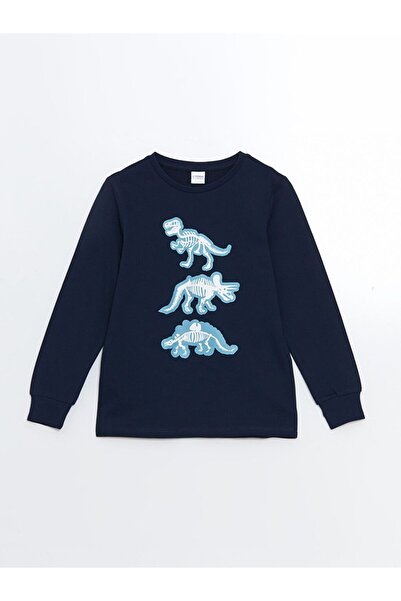 LC Waikiki Bisiklet Yaka Karanlıkta Parlayan Erkek Çocuk Pijama Takımı