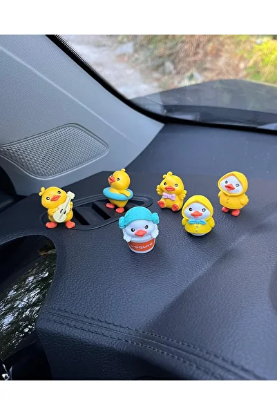 bilmel Cute Duck Chick Car Interior Dashboard Figurine Accessory Dashboard Ornament 6 Pieces Gift for Lover
