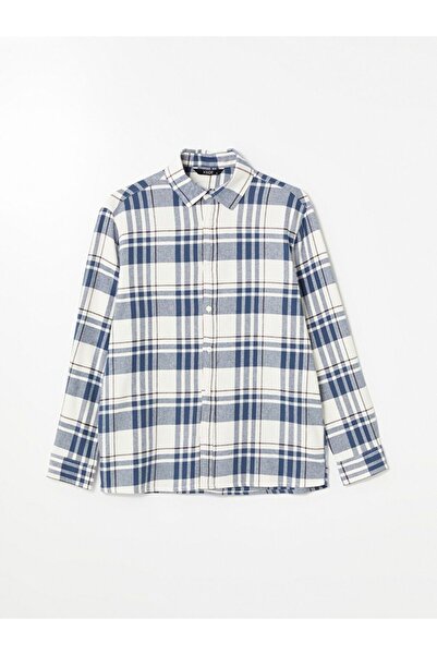 LC Waikiki Regular Fit Long Sleeve Plaid Gabardine Men's Shirt