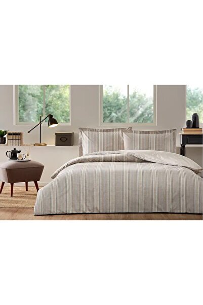 Özdilek Sandlinie Fitted Sheet Duvet Cover Set Double Size
