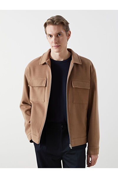 LC Waikiki Standart Kalıp Gömlek Yaka Erkek Kaşe Mont