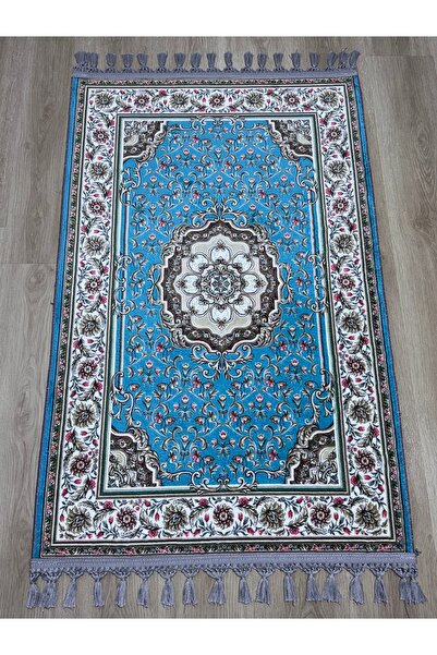 PrayerRug Dokuma Taban Örgü Püsküleri ve İpek Kadar Yumuşak Yüzeyiyle Bambu s...