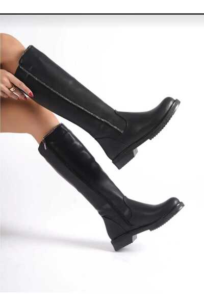 DYG STORE Black Stone Stylish Women's Boots 196510