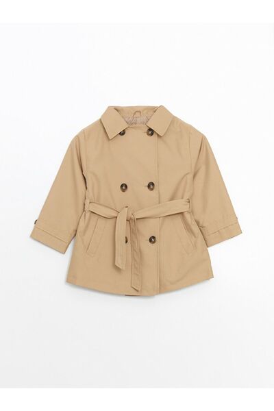 LC Waikiki LCW Kids Kapüşonlu Uzun Kollu Basic Kız Çocuk Trençkot