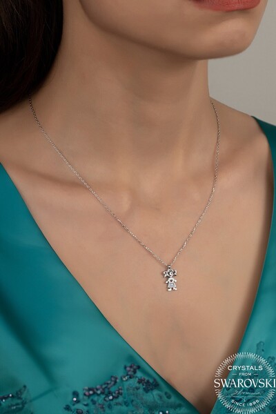 Swaroski Zirconia Stone Girl's Silver Necklace |   Special Gift for Little Princesses
