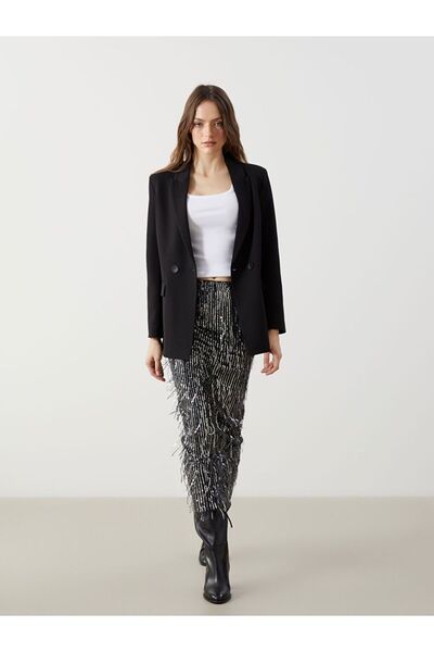 LC Waikiki Beli Lastikli Pul Payetli Kadın Etek