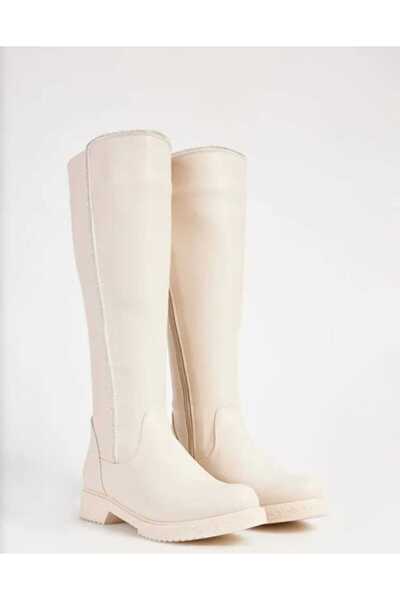 DYG STORE Beige Stone Stylish Women's Boots 196510