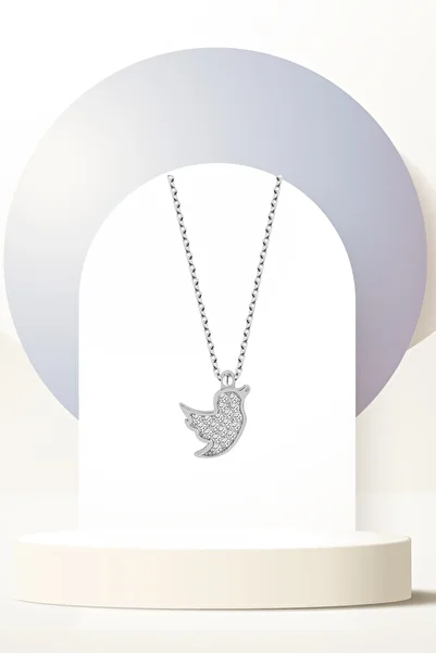 Swaroski Zirconia Stone Bird Silver Necklace |   The Symbol of Freedom and Flight