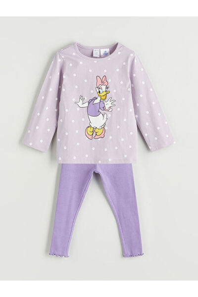 LC Waikiki I Zero Roba Collar Long Sleeve Daisy Duck Printed Baby Girl Sweats...