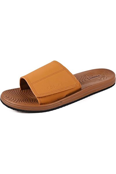 OEM Elegant flip-flops with velcro fastening, highly elastic foam sole, waterproof, non-slip, Brown 42
