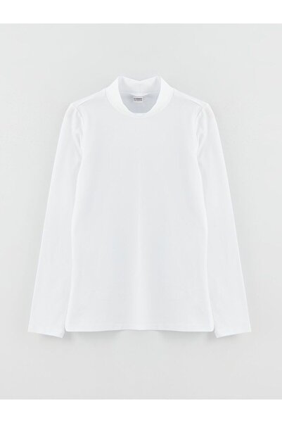 LC Waikiki Yarım Balıkçı Yaka Basic Uzun Kollu Kız Çocuk Tişört