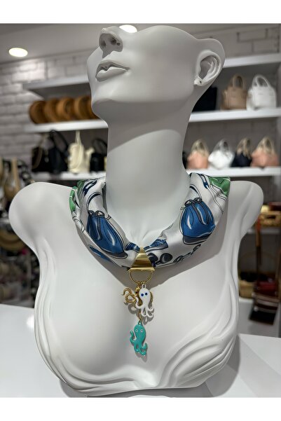My Violet Accesssories ÇELİK CHARMLI FULAR KOLYE