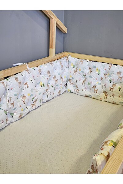 yasetex tasarım طقم حماية من 4 جوانب لسرير مونتيسوري مقاس 100x200 سم، لون وردي