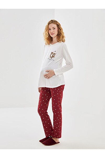 LC Waikiki Bisiklet Yaka Baskılı Kadın Pijama Takımı