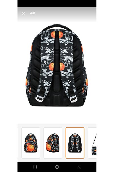 YKLİFE Basketball Ball Patterned 3-Piece Primary School Backpack