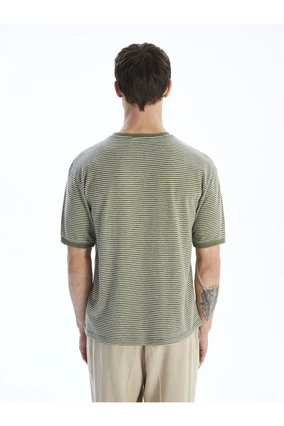 LC Waikiki Crew Neck Striped Combed Cotton Men's T-Shirt