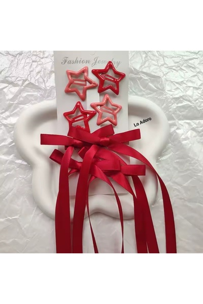 LO ADORO 8 штук затискачів 4 штуки стрічок-бантиків 4 штуки затискачів із зір...