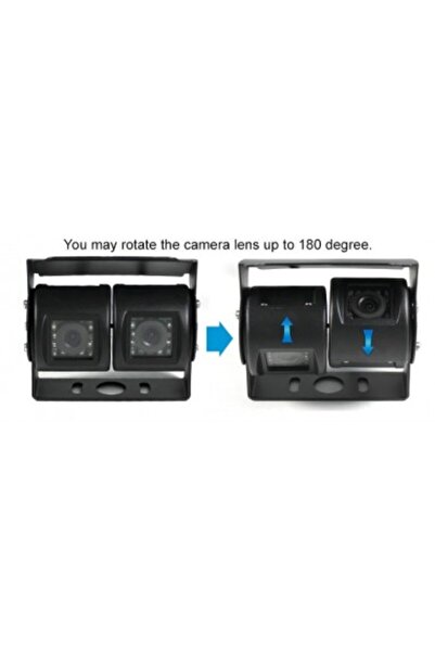 Xenon Bright Dual reversing camera, adjustable 12V – 24V for Trucks, Coaches, Buses