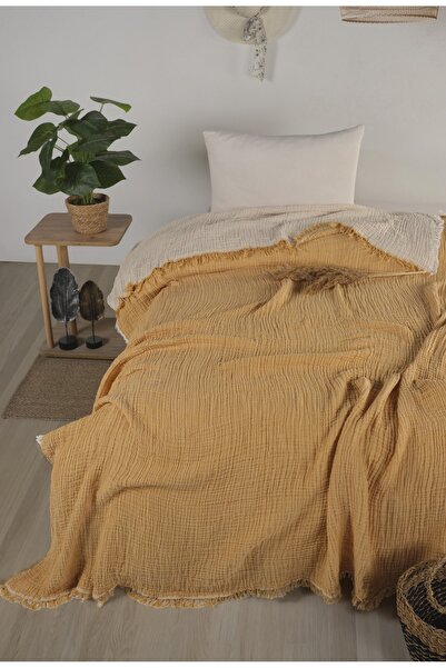 Cottonin Home Tek Kişilik Müslin Yatak Örtüsü %100 Pamuk 160x220 CM